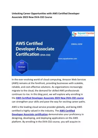 AWS Certified Developer Associate 2023 New DVA-C02 Course