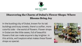 Discovering the Charm of Dubai's Flower Shops Where Blooms Bring Joy