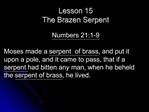 Lesson 15 The Brazen Serpent