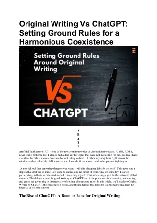 Original Writing Vs ChatGPT: 8 Ground Rules | Future Education Magazine