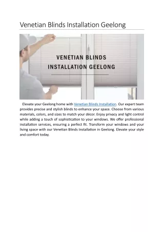 Venetian Blinds Installation Geelong