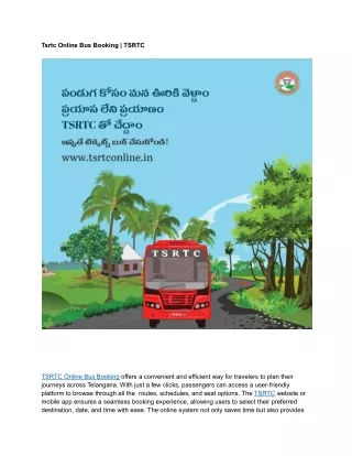 Tsrtc Online Bus Booking _ TSRTC