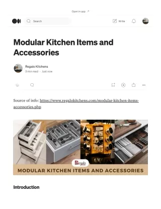 Modular Kitchen Items and Accessories