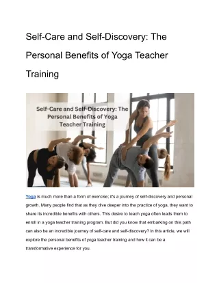 Self-Care and Self-Discovery_ The Personal Benefits of Yoga Teacher Training