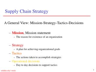 Supply Chain Strategy