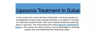 Liposonix Treatment In Dubai