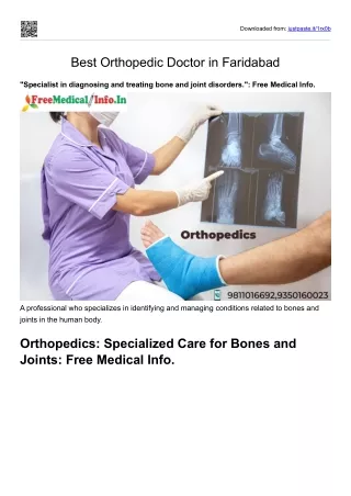 Best Orthopedic Doctors in Faridabad