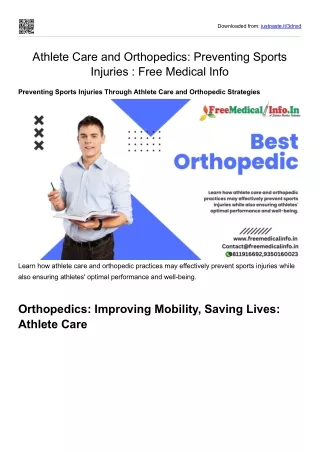 Athlete Care and Orthopedics Preventing Sports Injuries