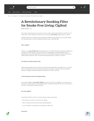 A Revolutionary Smoking Filter for Smoke-Free Living: Cigibud