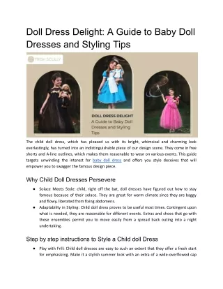 Doll Dress Delight_ A Guide to Baby Doll Dresses and Styling Tips.docx