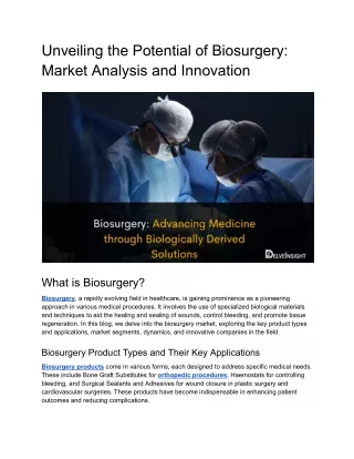 Biosurgery_ Advancing Medicine through Biologically Derived Solutions