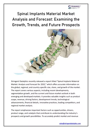 Spinal Implants Material Market