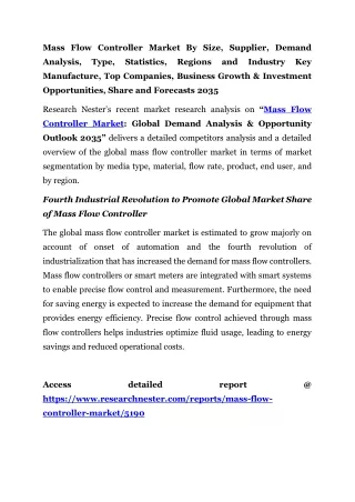 Mass Flow Controller Market Growth 2035