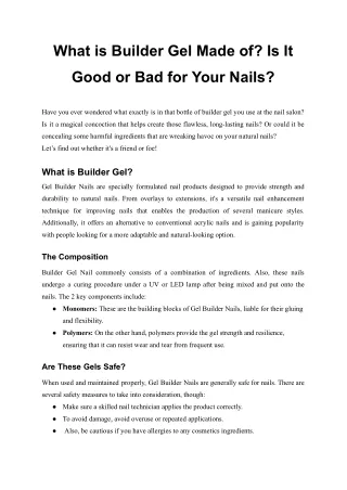 What is Builder Gel Made of_ Is It Good or Bad for Your Nails