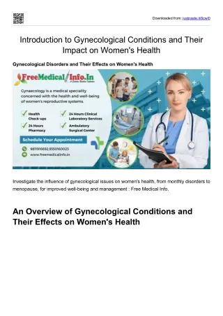 Provide an introduction to gynecological conditions and their impact on women's health