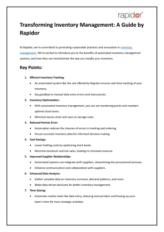 How to Adapt to Dynamic Buying Behaviours with Automated Inventory Management?