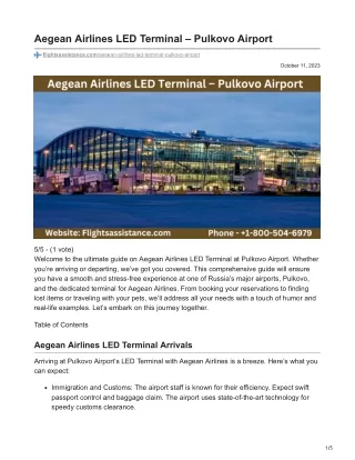 Aegean Airlines LED Terminal – Pulkovo Airport