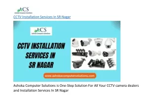 CCTV Installation Services in SR Nagar