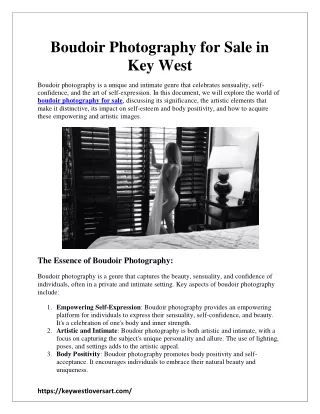 Boudoir Photography for Sale in Key West