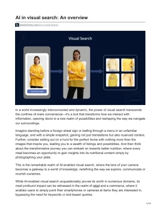 AI in visual search An overview
