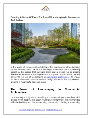 Creating A Sense Of Place The Role Of Landscaping In Commercial Architecture