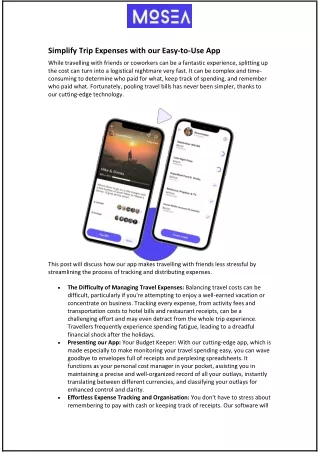 Simplify Trip Expenses with our Easy-to-Use App