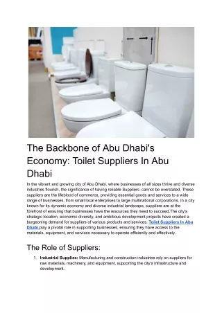 The Backbone of Abu Dhabi's Economy_ Suppliers In Abu Dhabi