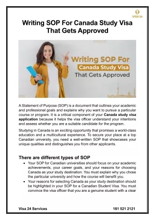 Writing SOP For Canada Study Visa That Gets Approved