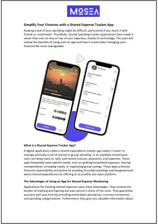 Simplify Your Finances with a Shared Expense Tracker App