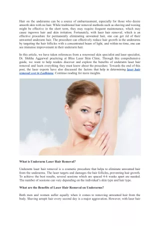 Underarm Laser Hair Removal: What One Needs to Know About It