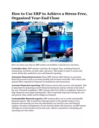 How to Use ERP to Achieve a Stress-Free, Organized Year-End Close