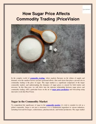 How Sugar Price Affects Commodity Trading | PriceVision