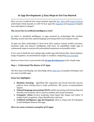 AI App Development_ 5 Easy Steps to Get You Started
