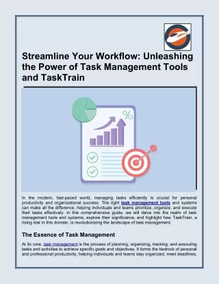 Streamline Your Workflow: Unleashing the Power of Task Management Tools and Task