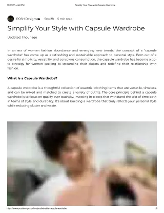 Simplify Your Style with Capsule Wardrobe