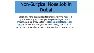 Non-Surgical Nose Job In Dubai