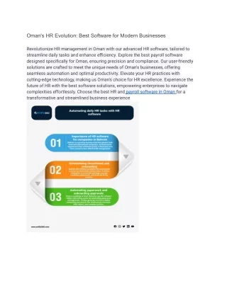 Transform HR Processes in Oman with Cutting-edge Software