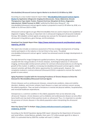 Microbubbles Ultrasound Contrast Agents Market