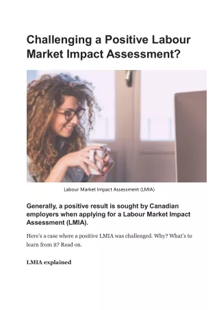 Labour Market Impact Assessment (LMIA)