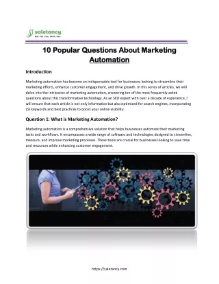 10 Popular Questions About Marketing Automation