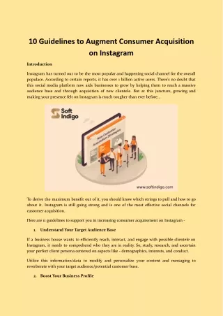 10 Guidelines to Augment Consumer Acquisition on Instagram