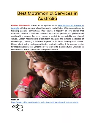 Best Matrimonial Services in Australia