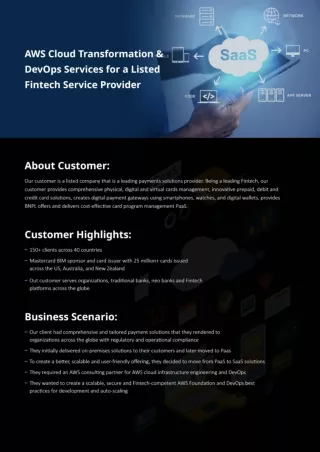 AWS Cloud Transformation & DevOps Services For A Listed Fintech Service Provider