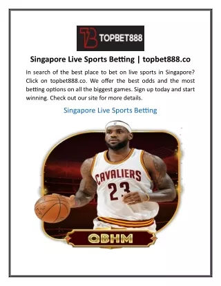 Singapore Live Sports Betting