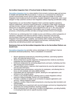 ServiceNow Integration Hub: A Practical Guide for Modern Enterprises 