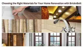 Choosing the Right Materials for Your Home Renovation with BricknBolt