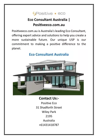 Eco Consultant Australia