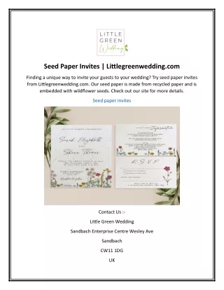 Seed Paper Invites  Littlegreenwedding.com