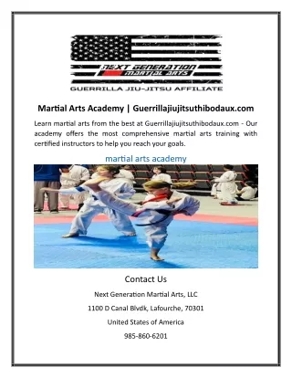 Martial Arts Academy | Guerrillajiujitsuthibodaux.com