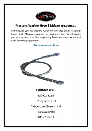 Pressure Washer Hose